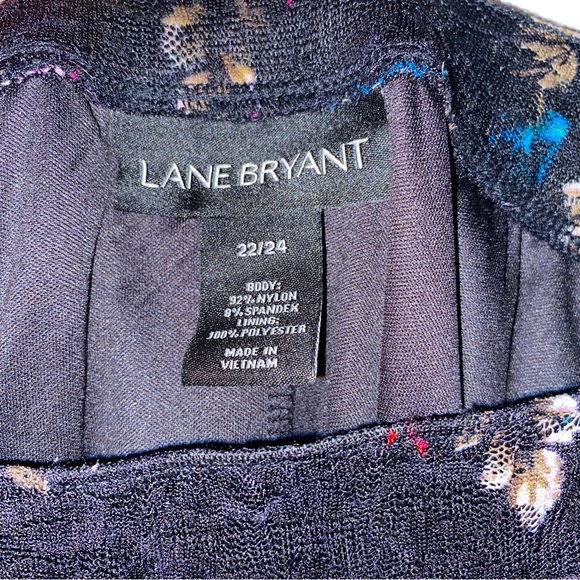 Lane Bryant Mock Wrap Black Floral Lace Skirt Hi Low Midi Size 22/24 - Picture 9 of 10